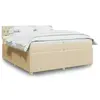 Image de vidaXL Sommier à lattes de lit avec matelas Crème 200x200 cm Tissu