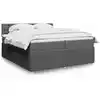 Image de vidaXL Sommier à lattes de lit avec matelas Gris foncé 200x200cm Tissu