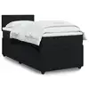 Image de vidaXL Sommier à lattes de lit avec matelas Noir 90x190 cm Velours
