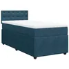 Image de vidaXL Sommier à lattes de lit avec matelas bleu 90x190 cm velours