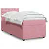 Image de vidaXL Sommier à lattes de lit avec matelas Rose 90x200 cm Velours