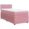 Image de vidaXL Sommier à lattes de lit avec matelas Rose 90x200 cm Velours