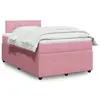 Image de vidaXL Sommier à lattes de lit avec matelas Rose 120x200 cm Velours