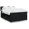 Image de vidaXL Sommier à lattes de lit avec matelas Noir 140x190 cm Velours