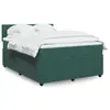 Image de vidaXL Sommier à lattes de lit et matelas Vert foncé 140x190cm Velours