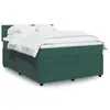 Image de vidaXL Sommier à lattes de lit et matelas Vert foncé 140x190cm Velours
