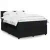 Image de vidaXL Sommier à lattes de lit avec matelas Noir 140x200 cm Velours