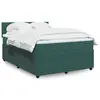 Image de vidaXL Sommier à lattes de lit et matelas Vert foncé 140x200cm Velours