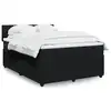 Image de vidaXL Sommier à lattes de lit avec matelas Noir 140x200 cm Velours