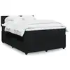 Image de vidaXL Sommier à lattes de lit avec matelas Noir 140x200 cm Velours
