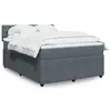 Image de vidaXL Sommier à lattes de lit et matelas Gris foncé 160x200cm Velours