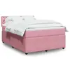 Image de vidaXL Sommier à lattes de lit avec matelas Rose 160x200 cm Velours