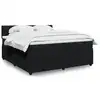 Image de vidaXL Sommier à lattes de lit avec matelas Noir 180x200 cm Velours