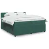 Image de vidaXL Sommier à lattes de lit et matelas Vert foncé 200x200cm Velours