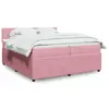 Image de vidaXL Sommier à lattes de lit avec matelas Rose 200x200 cm Velours