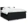 Image de vidaXL Sommier à lattes de lit et matelas Noir 200x200 cm Velours