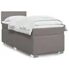 Image de vidaXL Sommier à lattes de lit avec matelas Taupe 90x200 cm Tissu