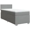 Image de vidaXL Sommier à lattes de lit avec matelas Gris clair 100x200cm Tissu