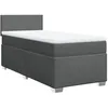 Image de vidaXL Sommier à lattes de lit avec matelas Gris foncé 100x200cm Tissu