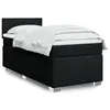 Image de vidaXL Sommier à lattes de lit avec matelas Noir 100x200 cm Tissu