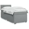 Image de vidaXL Sommier à lattes de lit avec matelas Gris clair 100x200cm Tissu