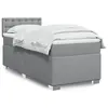 Image de vidaXL Sommier à lattes de lit avec matelas Gris clair 100x200cm Tissu