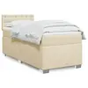 Image de vidaXL Sommier à lattes de lit avec matelas Crème 100x200 cm Tissu