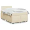 Image de vidaXL Sommier à lattes de lit avec matelas Crème 120x200 cm Tissu