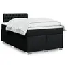 Image de vidaXL Sommier à lattes de lit avec matelas Noir 120x200 cm Tissu