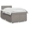 Image de vidaXL Sommier à lattes de lit avec matelas Taupe 120x200 cm Tissu