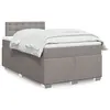 Image de vidaXL Sommier à lattes de lit avec matelas Taupe 120x200 cm Tissu