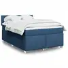 Image de vidaXL Sommier à lattes de lit avec matelas Bleu 140x190 cm Tissu