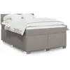 Image de vidaXL Sommier à lattes de lit avec matelas Taupe 140x190 cm Tissu
