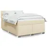 Image de vidaXL Sommier à lattes de lit avec matelas Crème 140x190 cm Tissu