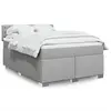 Image de vidaXL Sommier à lattes de lit avec matelas Gris clair 140x190cm Tissu