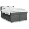 Image de vidaXL Sommier à lattes de lit avec matelas Gris foncé 140x190cm Tissu