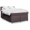 Image de vidaXL Sommier à lattes de lit avec matelas Marron foncé 140x190 cm
