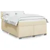 Image de vidaXL Sommier à lattes de lit avec matelas Crème 140x190 cm Tissu