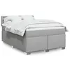 Image de vidaXL Sommier à lattes de lit avec matelas Gris clair 140x190cm Tissu