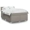 Image de vidaXL Sommier à lattes de lit avec matelas Taupe 140x200 cm Tissu