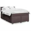 Image de vidaXL Sommier à lattes de lit avec matelas Marron foncé 140x200 cm