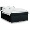 Image de vidaXL Sommier à lattes de lit avec matelas Noir 140x200 cm Tissu