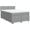 Image de vidaXL Sommier à lattes de lit avec matelas Gris clair 160x200cm Tissu
