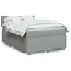 Image de vidaXL Sommier à lattes de lit avec matelas Gris clair 160x200cm Tissu