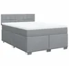 Image de vidaXL Sommier à lattes de lit avec matelas Gris clair 160x200cm Tissu