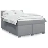 Image de vidaXL Sommier à lattes de lit avec matelas Gris clair 160x200cm Tissu