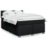 Image de vidaXL Sommier à lattes de lit avec matelas Noir 160x200 cm Tissu
