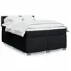 Image de vidaXL Sommier à lattes de lit avec matelas Noir 160x200 cm Tissu