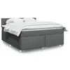 Image de vidaXL Sommier à lattes de lit avec matelas Gris foncé 180x200cm Tissu