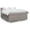 Image de vidaXL Sommier à lattes de lit avec matelas Taupe 180x200 cm Tissu